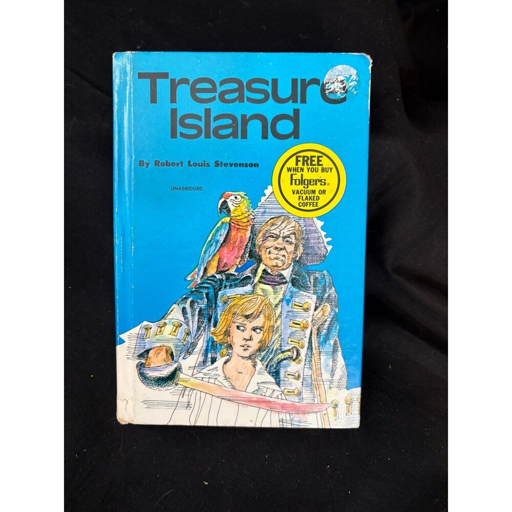 Vintage 1971 Treasure Island Whitman Classics Hardcover Folgers Coffee Premium